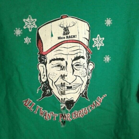Hybrid Tees Size M T Shirt Mens All I Want For Christmas Green Graphic NEW - Picture 2 of 5